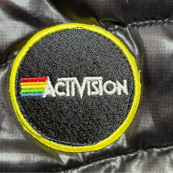Activision Official Puffer Vest Mens Size Medium Black Full Zip Mock Neck - Picture 8 of 13